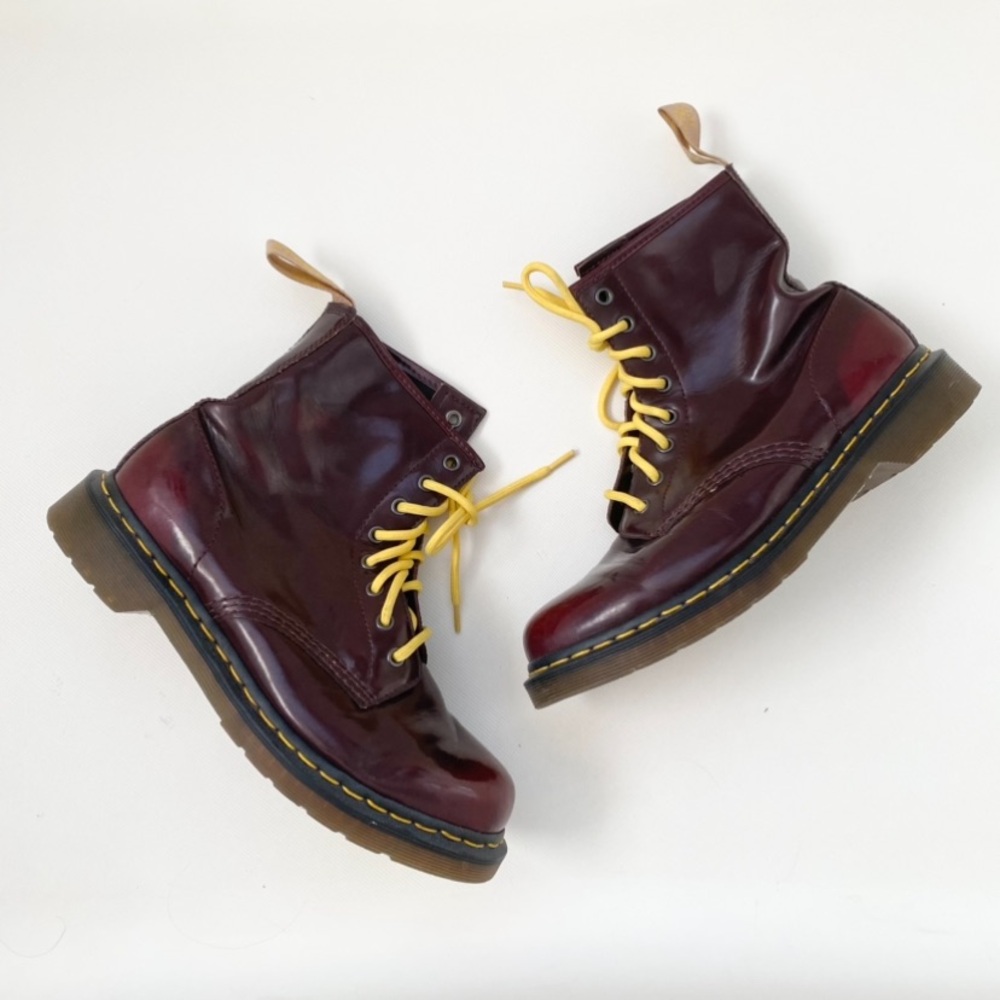 Dr. Martens Cherry Red Vegan 1460 Lace Up Boots